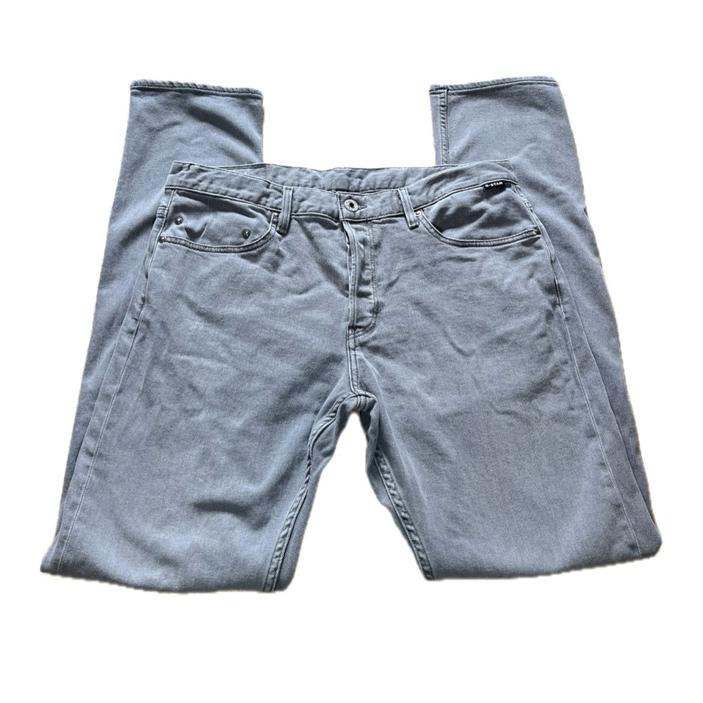 G Star Raw Jeans Mens 34x36 Triple A Regular Gray Straight Button Fly